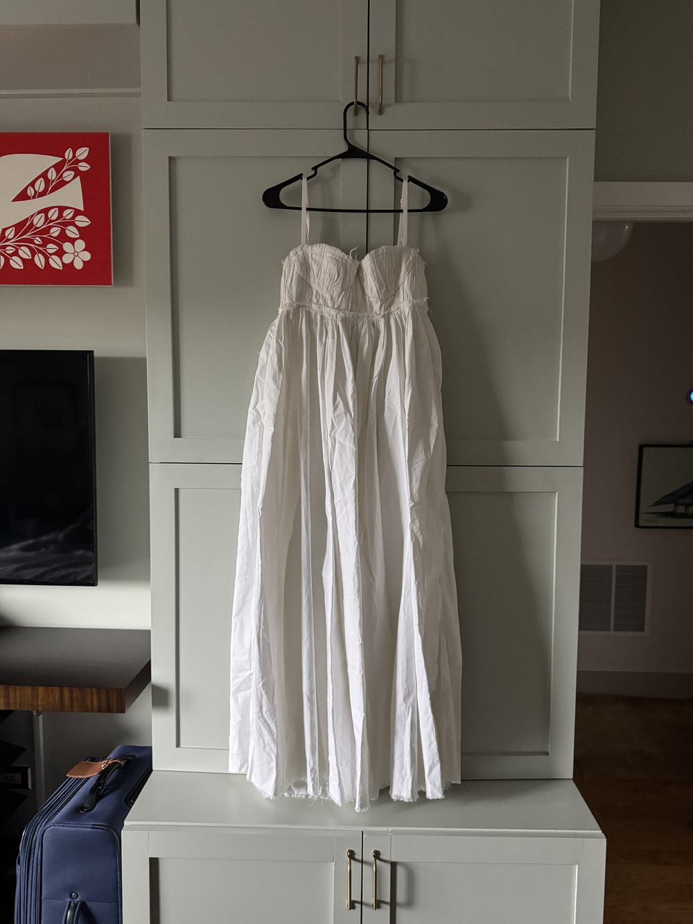Khaite White Cotton Strapless Maxi Dress Sz 0